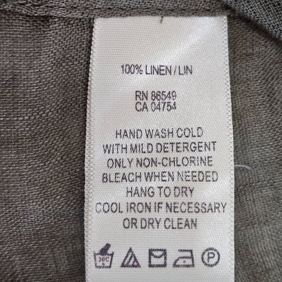 Tommy Bahama Tank Top Small Linen Olive Green Sleeveless Button Up - Picture 5 of 8